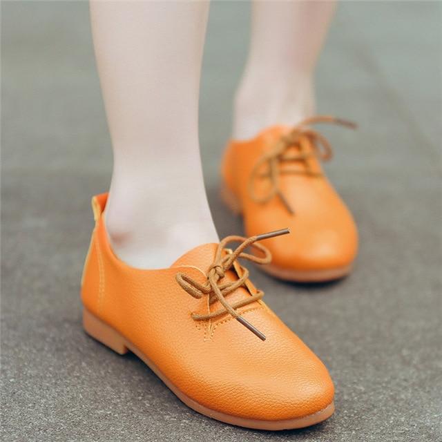 Shoes Yellow / 27 Girl Flat Saddle Shoes