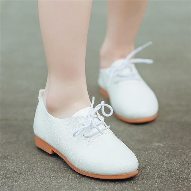 Shoes White / 24 Girl Flat Saddle Shoes