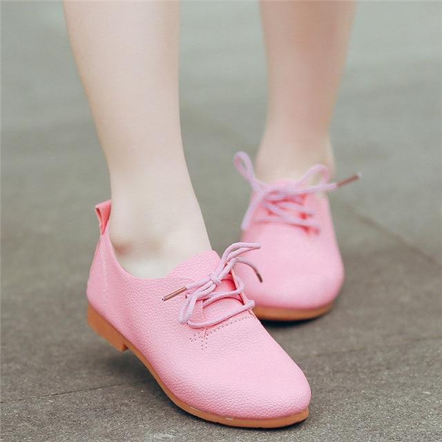 Shoes Pink / 27 Girl Flat Saddle Shoes