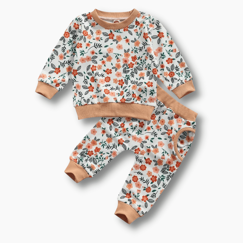 Girl Floral Sweatshirt Set