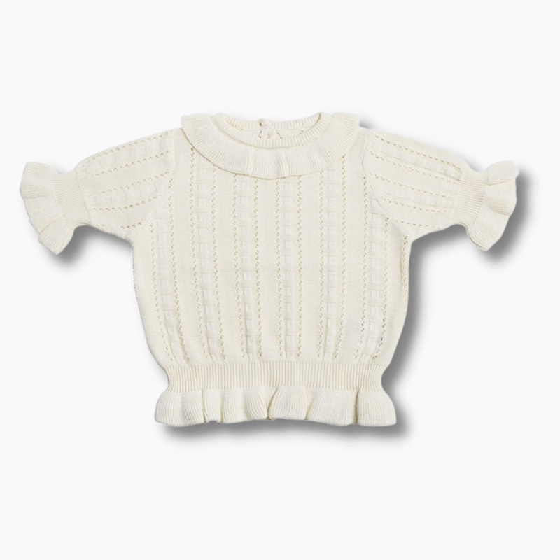 Girl's Clothing Girl Pointelle Knitted Top