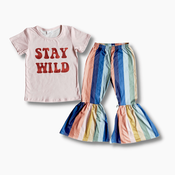 Girls Mono Stripe Flares, Girls Trousers