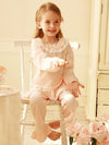Pink / XS Girl&#39;s Cotton Pink Long Sleeve Pajama Sets.