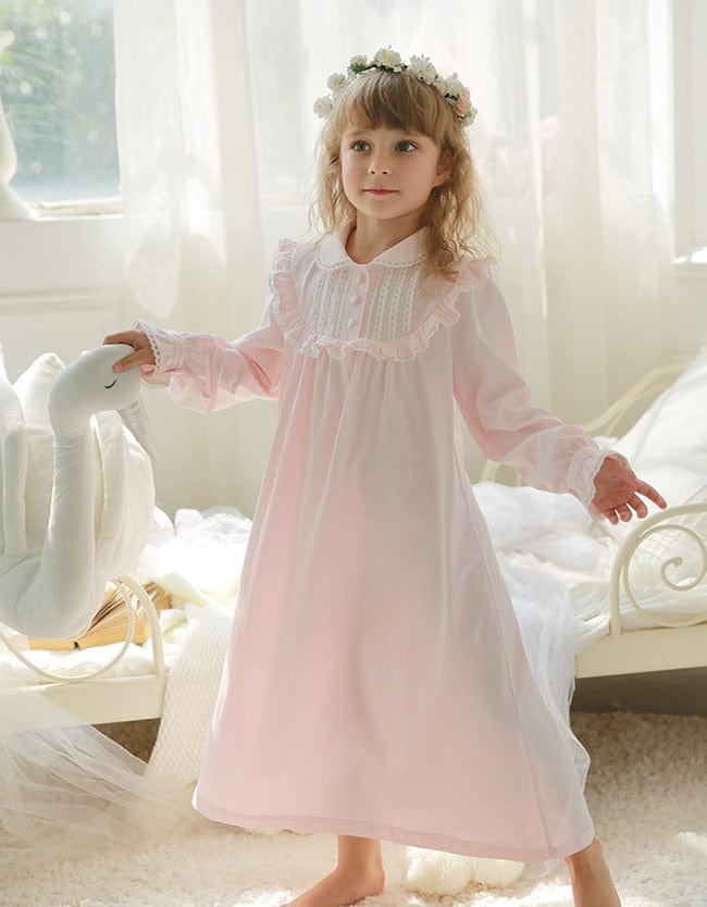 dress / XS Height 85-95cm Girl's Lolita Pink Pajama Sets