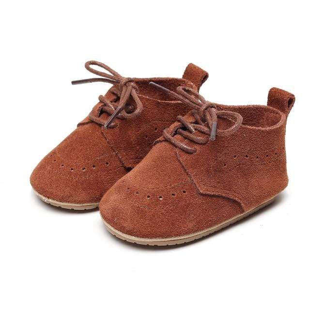 what color shoes look best with burgundy dress Baby Soft Lace Up Shoes, Saddle Brown / 0-6M