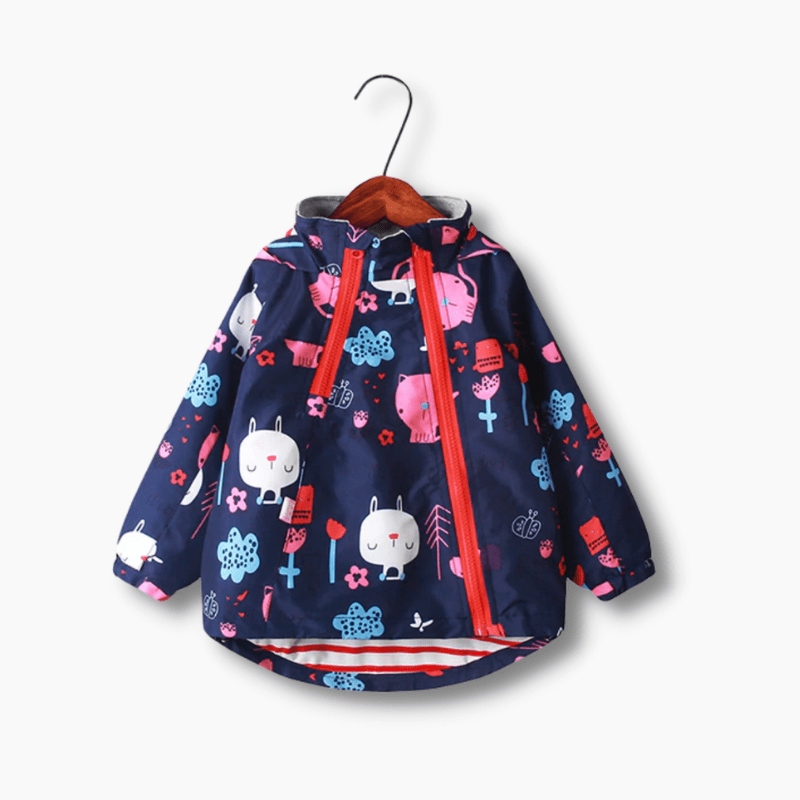 Girl's Clothing Girls Cat Print Hooded Jacket