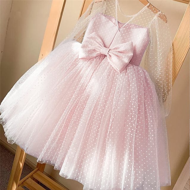open lace back dress Polka Dot Bow Back Princess Dress