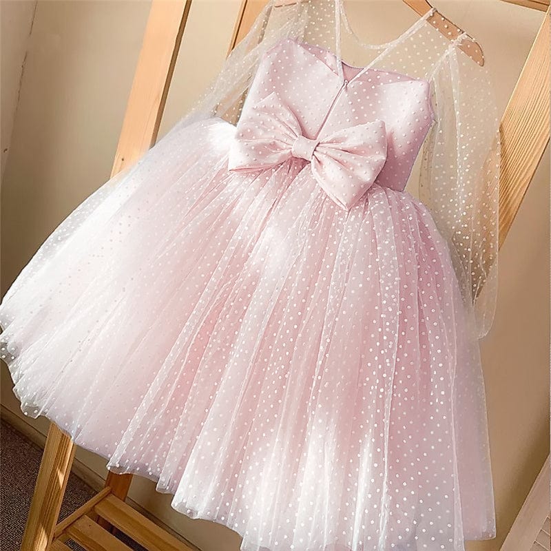 Polka Dot Bow Back Princess Dress - Momorii Polka Dot Bow Back Princess Dress - Momorii