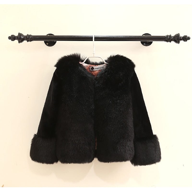 Black / 24M Girls Fur Coat Elegant