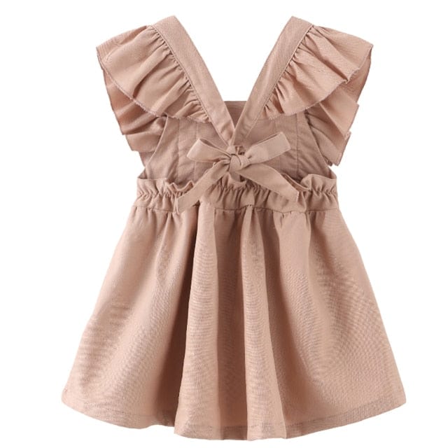 pink / 6M Girls Strap Dress Ruffles Lace