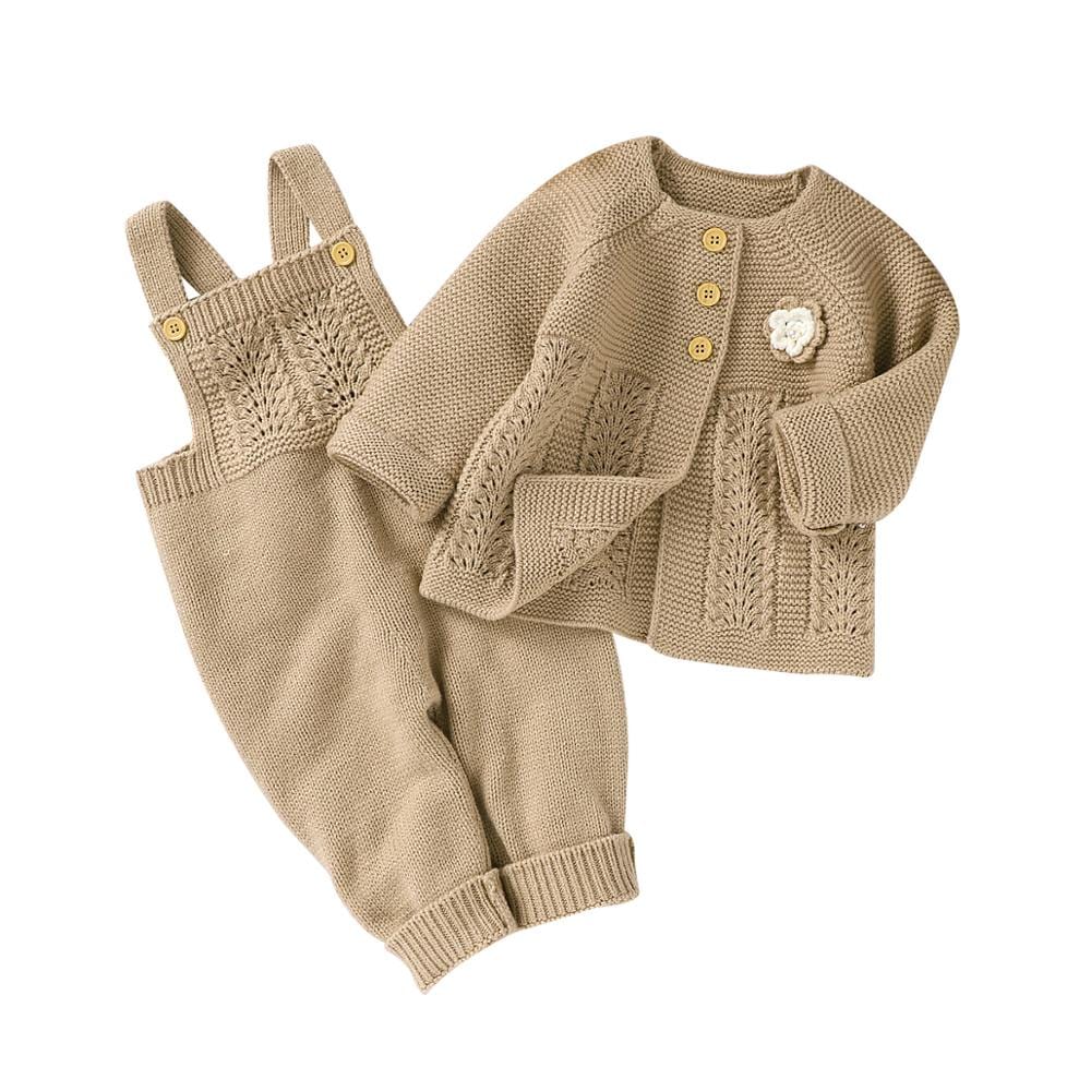 82W716-717-2 2 / 3M Girls Sweater &amp; Jumpsuit Set