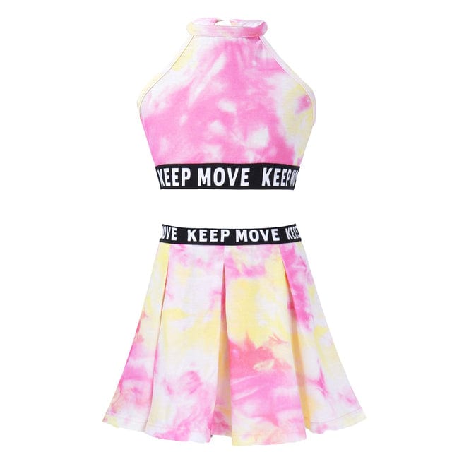 Yellow Tie Dye / 4 Girls Tie Dye Print Sport Suit