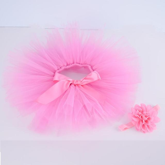 Deep Pink / 0-6mths Girls Tutu Skirt &amp; Headband Set