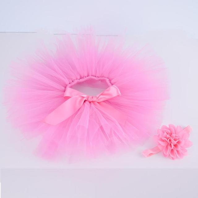 Deep Pink / 0-6mths Girls Tutu Skirt & Headband Set