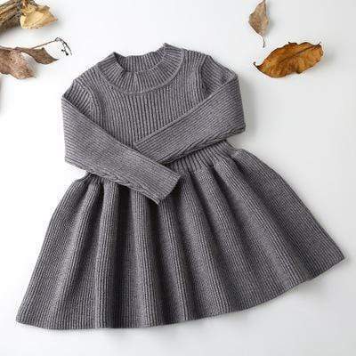 Girl's Clothing Gray / 12M Girls Wool Knitted Dress
