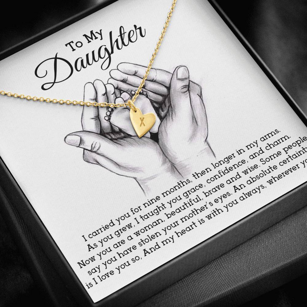 Jewelry 18K Yellow Gold Finish - 1 Heart Gorgeous Daughter Sweetest Hearts Necklace