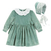 Girl&#39;s Clothing Green Velvet Dress