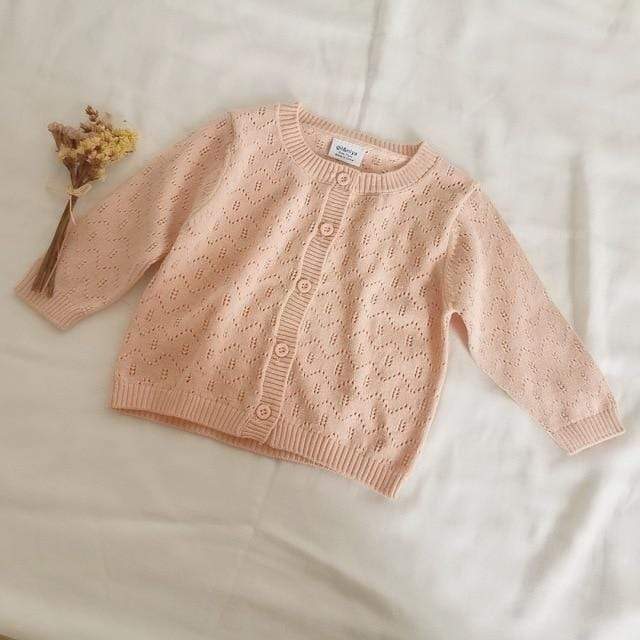 Girl's Clothing Pink / 3T Hollow Knitted Cardigan