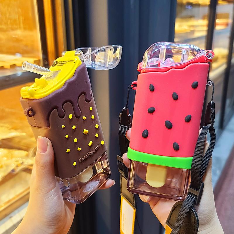 Accessories Ice Cream Water Bottle With Straw