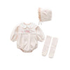 Pink / 9M Infant Bodysuits+Leggings+Hat