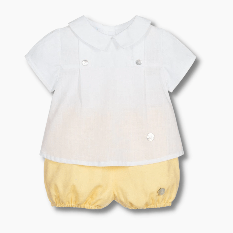 Baby & Toddler Ivory and Yellow Baby Shorts Outfit