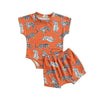 Boy&#39;s Clothing Brown / 4T Jungle Print Tropical Romper Outfit