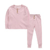 Pink / 2T (85-90cm) Kid Ribbed Fitted Pajamas
