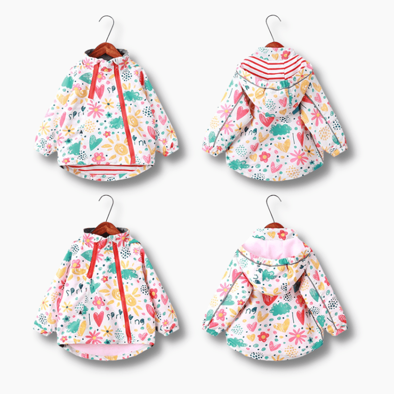 Girl&#39;s Clothing Kids Cartoon Print Hooded Jackets