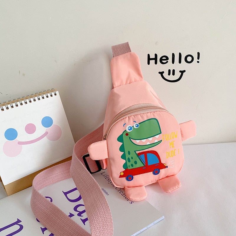 Pink Kids Dinosaur Crossbody Bag