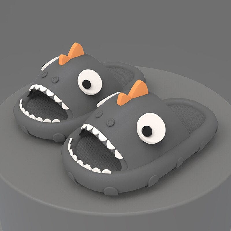 Slippers Dark Grey / 17(Insole 170mm) / China Kids Dinosaur Slippers