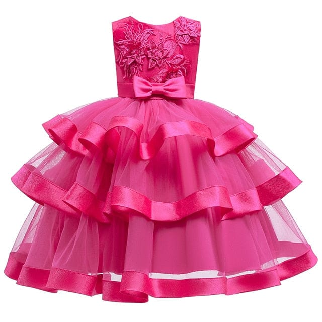 Rose / 5 Kids Elegant Pearl Cake Princess Dress