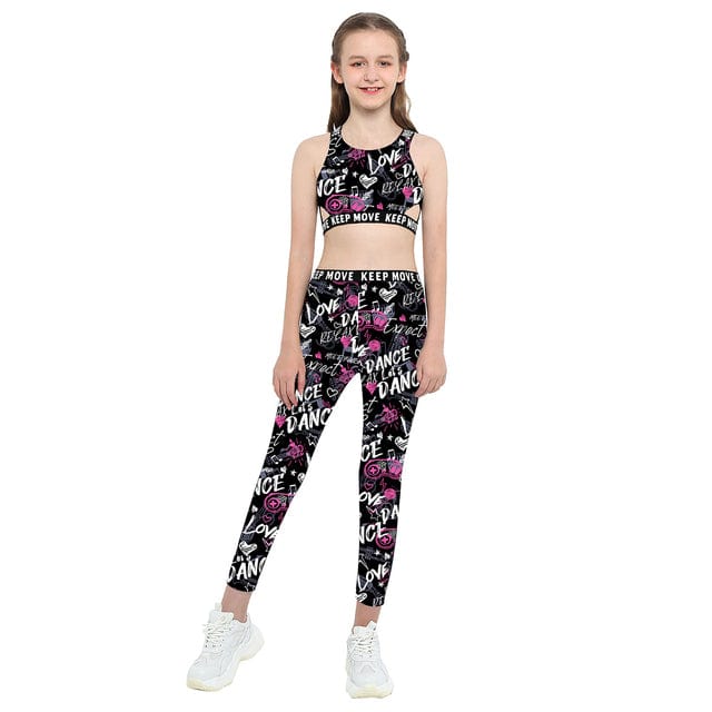 Black B / 16 Kids Girls workout outfit