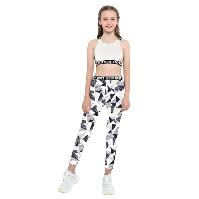 Black White 2 / 16 Kids Girls workout outfit