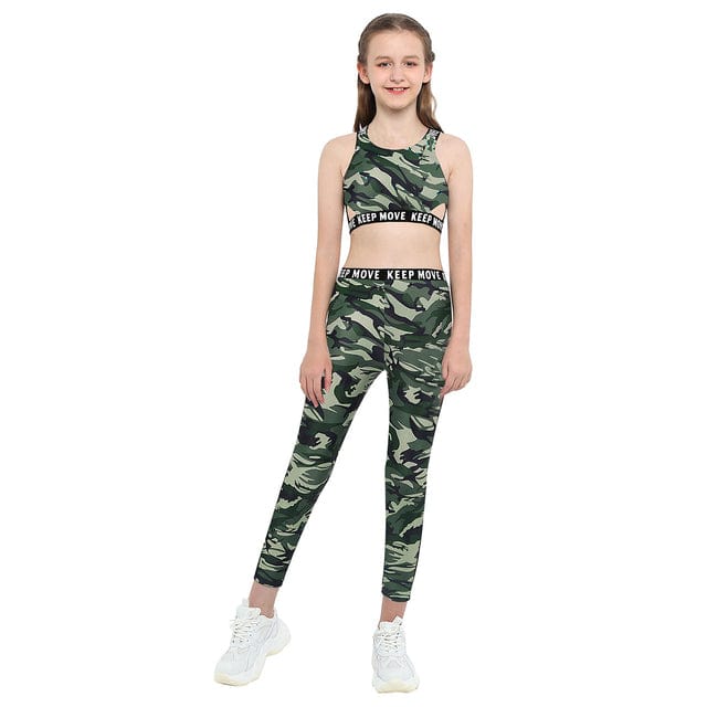 Moggemol Kids Girls Camouflage Racer Back Crop Tops with Athletic Leggings  Outfit for Gymnastics/Dance/Sports Army_Green 6 Years : :  Clothing, Shoes & Accessories