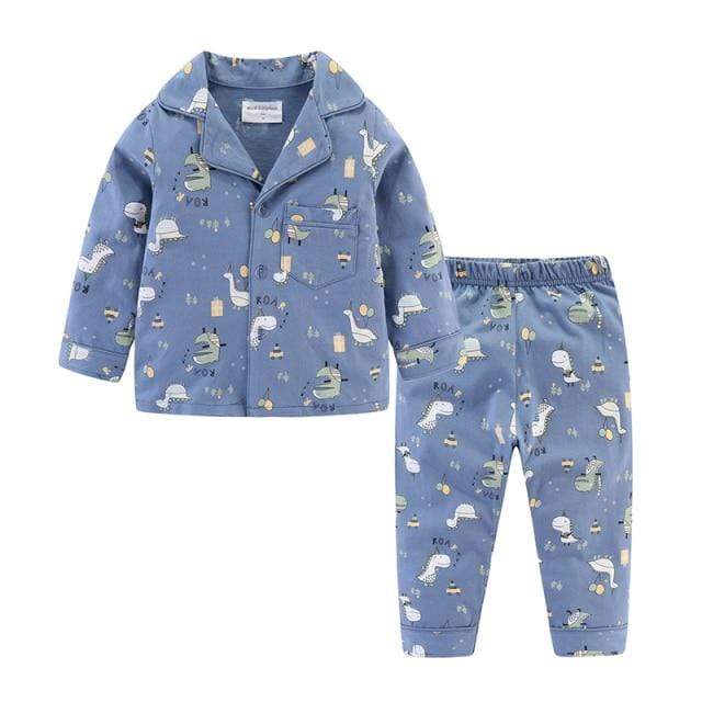 Boy's Clothing Blue Dinosaur / 2T / China Kids Pajamas Sleepwear