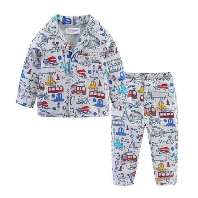 Boy's Clothing Gray Car / 2T / China Kids Pajamas Sleepwear