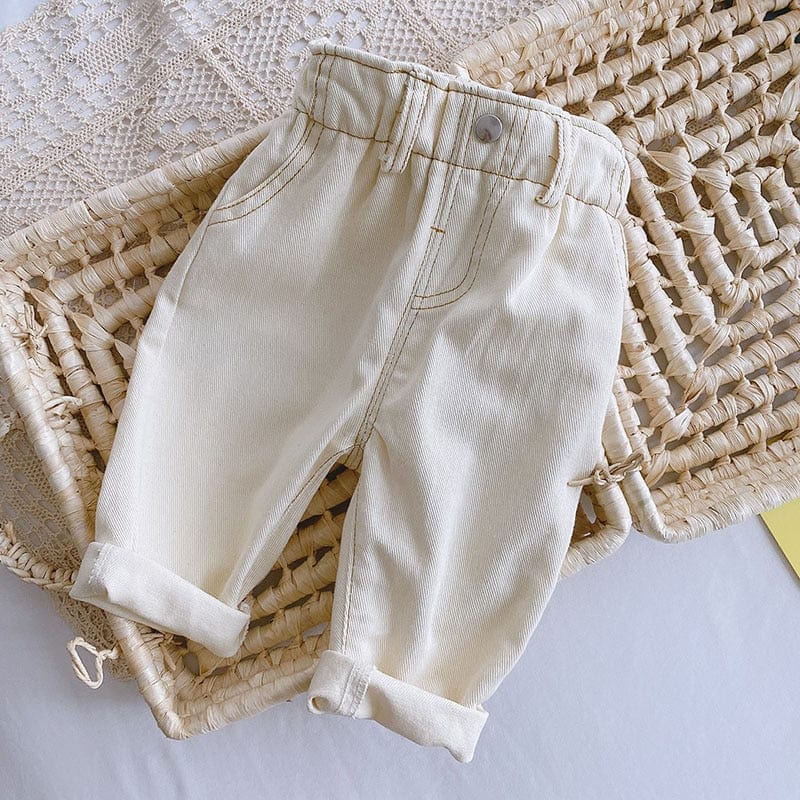 Beige jeans / 12M / China Kids Pants Solid