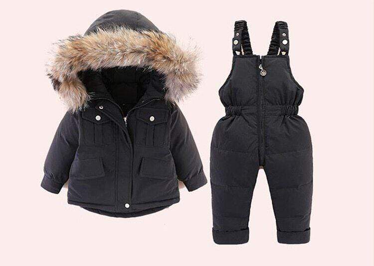 Girl's Clothing Black / 18M-24M Kids Winter Jumpsuit Set