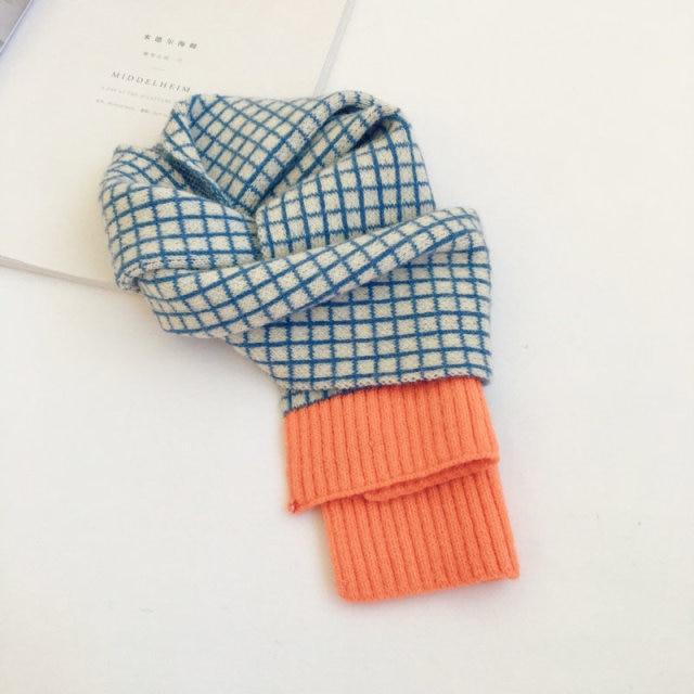 Girl's Clothing blue orange edge Kids Woolen Scarf