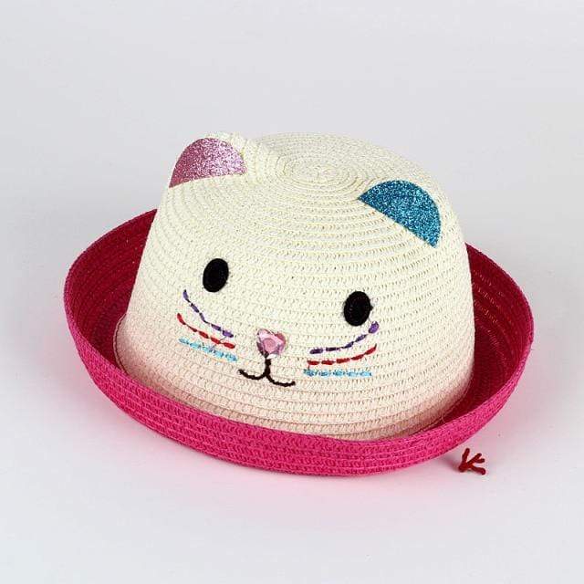 Girl's Clothing Rose Red Kitty Straw Cap