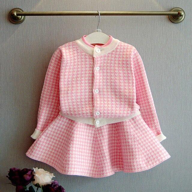 Pink / 7T Knit Set Long Sleeve Sweater