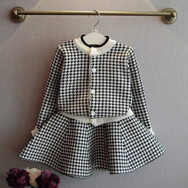 black / 7T Knit Set Long Sleeve Sweater