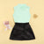 Girl's Clothing Knit Sleeveless Turtleneck Vest Top+PU Leather Bowknot