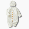 Knitted Baby Jumpsuit with Hat