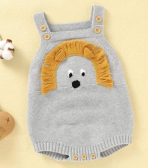 82W818 Gray / 6M Knitted Cartoon Outfit
