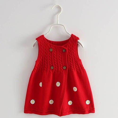 JBB0713 red / 90(6M) Knitted Princess Dress