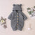 unisex Gray / 0 To 6 Months Knitted Romper