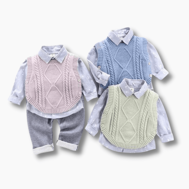 Boy&#39;s Clothing Knitted Sweater Vest Boy Outfit