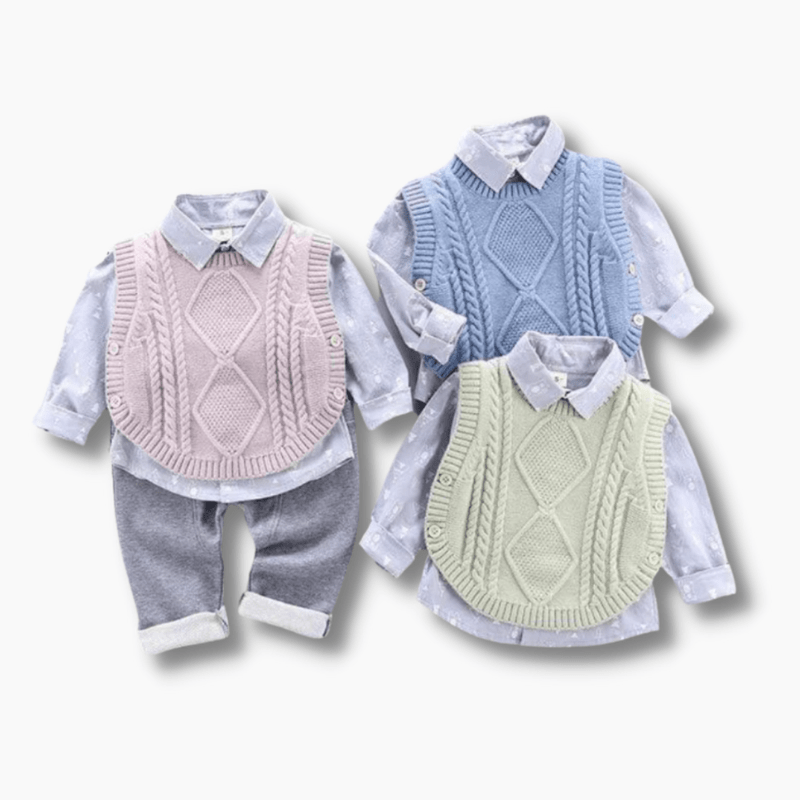 Boy's Clothing Knitted Sweater Vest Boy Outfit