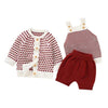 Girl&#39;s Clothing 82W797-798-4 / 18M Knitted Sweater + Vest + Short Fashion